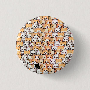 Cute cats orange kitten pet Seamless Pattern Button