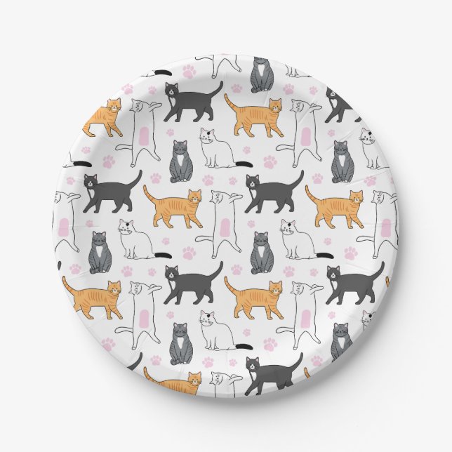 Cute Cats Paper Plates (Front)