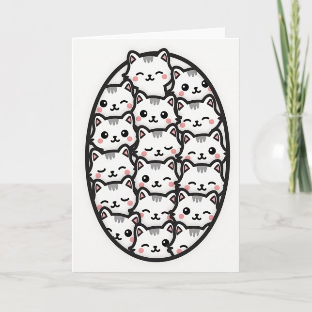 Cute Cats Pattern Art Card (Front)