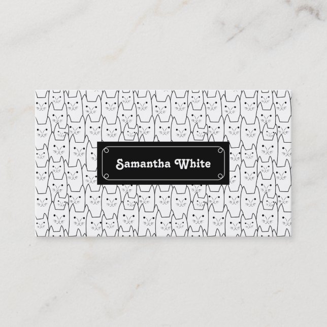 Cute cats pattern business card (Front)