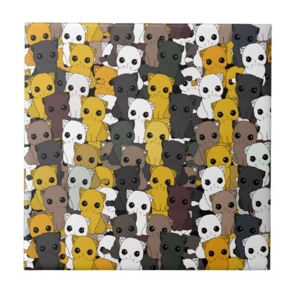 Cute cats pattern ceramic tile