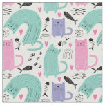 Cute Cats Pattern Fabric