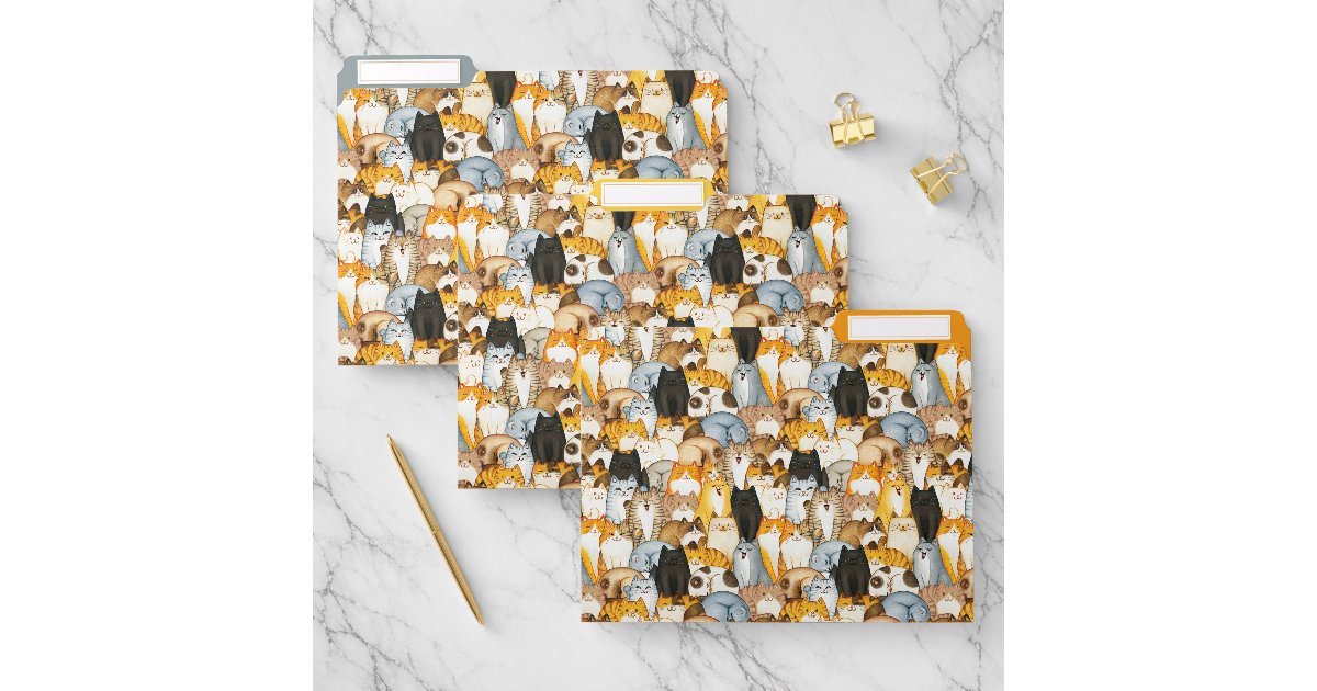 Cute Cats Pattern File Folder | Zazzle