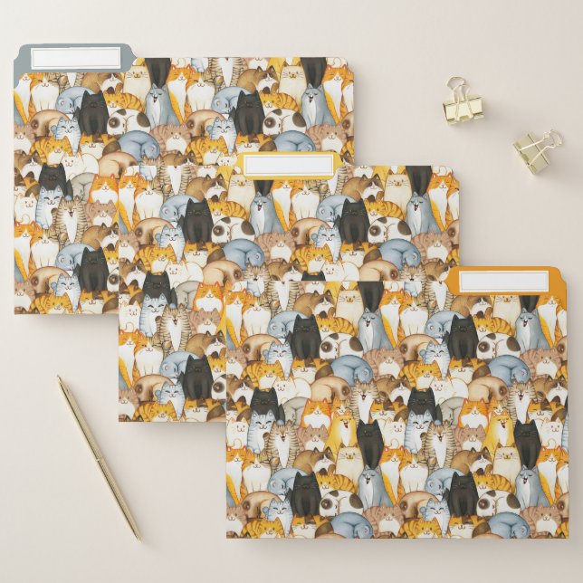 Cute Cats Pattern File Folder (Set)