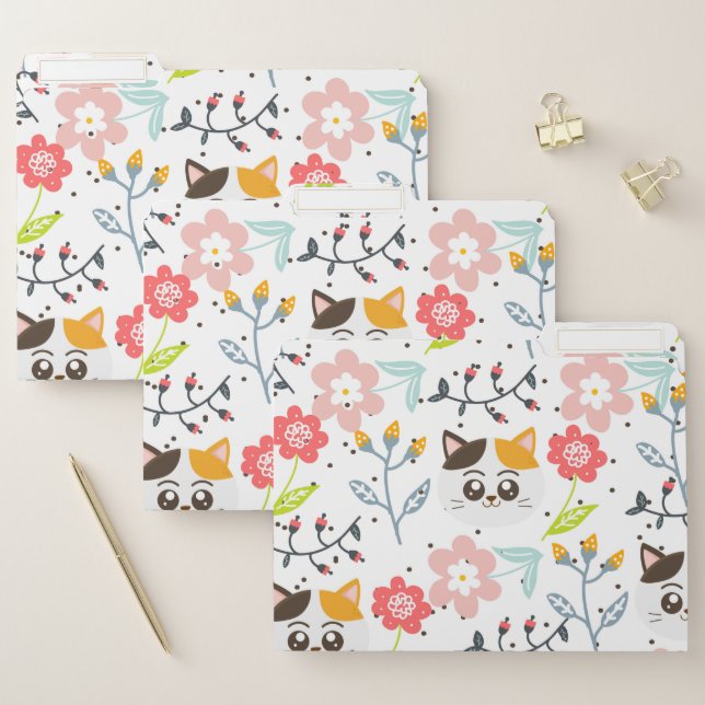 Cute Cats Pattern File Folder (Set)
