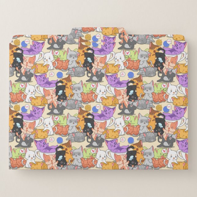 Cute cats pattern file folder (Front Center)
