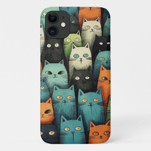 Cute Cats Pattern iPhone Case