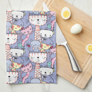 Cute Cats Pattern Kitchen Towel