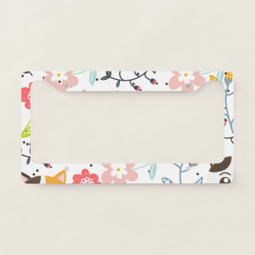 Cute Cats Pattern License Plate Frame