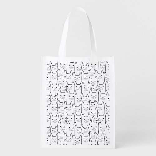 Cute cats pattern reusable grocery bag