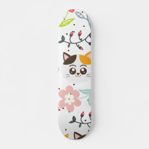 Cute Cats Pattern Skateboard