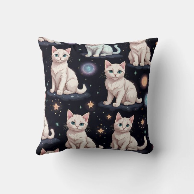 Cute Cats Pattern  Throw Pillow (Back)