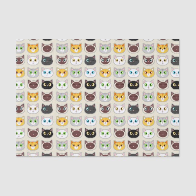 Cute Cats Pattern Tissue Paper (Front)