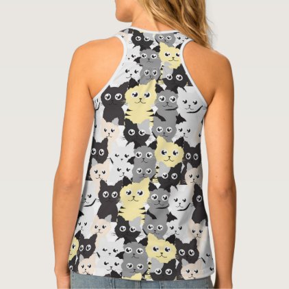 Cute cats pattern women&#39;s All_over print tank top