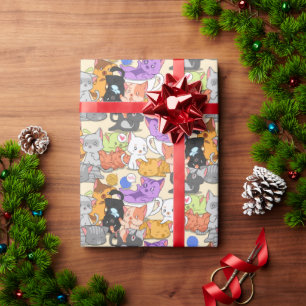 Cute cats pattern wrapping paper