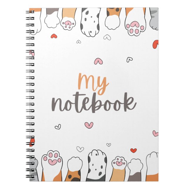 Cute Cats Paws Notebook (Front)