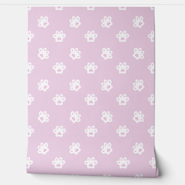 cute cat's paws pattern wallpaper  (Unrolling)