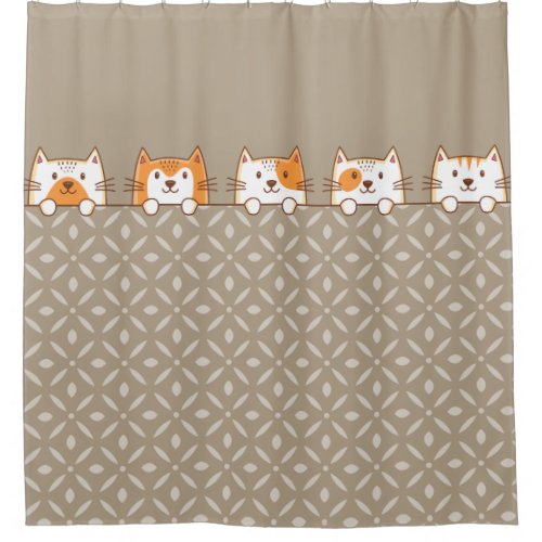Cute Cats Peeping Shower Curtain