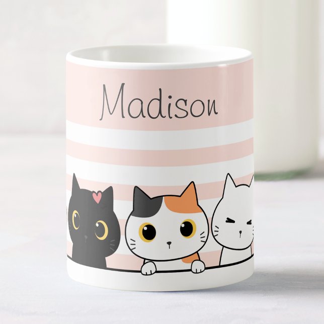 Cute Cats Personalized Coffee Mug (Creator Uploaded)