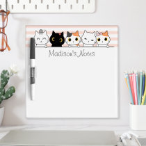 Cute Cats Personalized Dry Erase Board