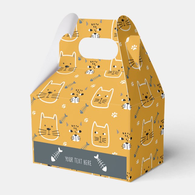 Cute Cats Personalized Modern Pattern Favor Boxes (Front Side)