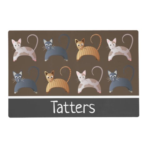 Cute Cats Personalized  Reversible Cat Placemat