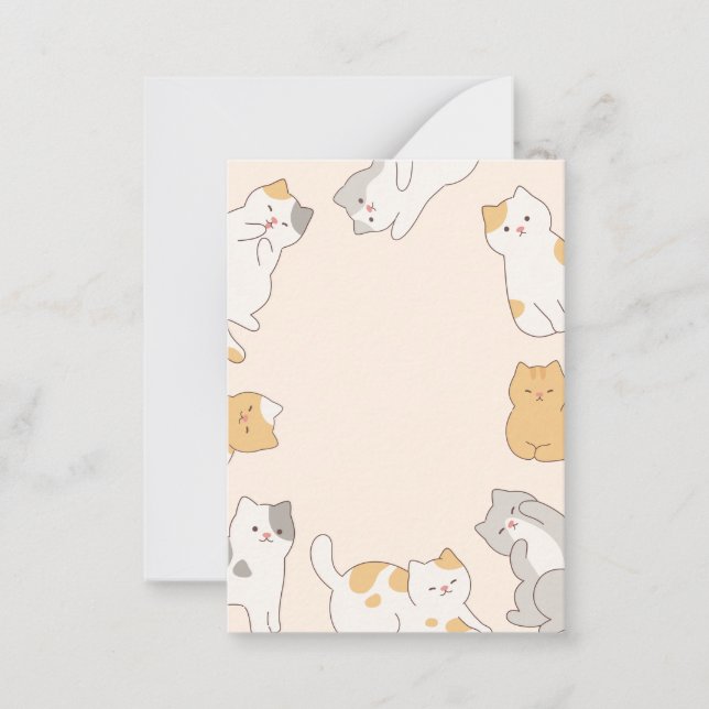 Cute cats pet  note card (Front)