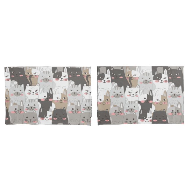 Cute Cats Pillow Case (Front-Set)
