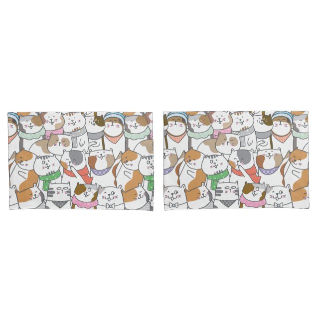 Cute Cats Pillow Case (Front-Set)