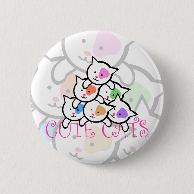CUTE CATS PINBACK BUTTON (Front)