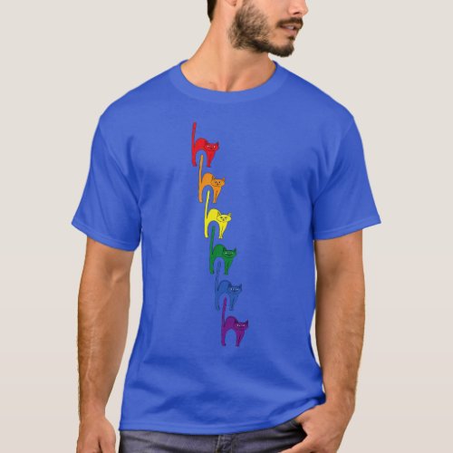 Cute Cats Rainbow Flag Colors T_Shirt