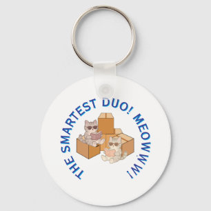 Cute Cats Reading Books Bestie Core Matching Keych Keychain