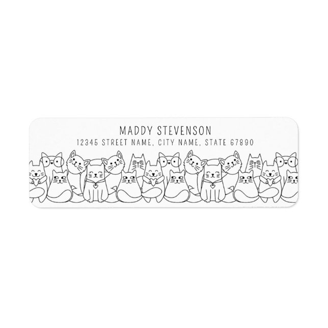 Cute Cats Return Address Labels (Front)