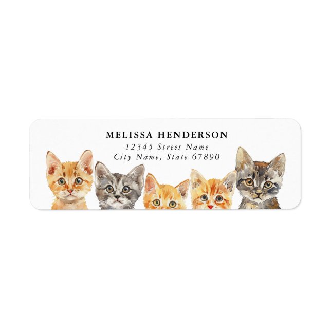 Cute Cats Return Address Labels (Front)