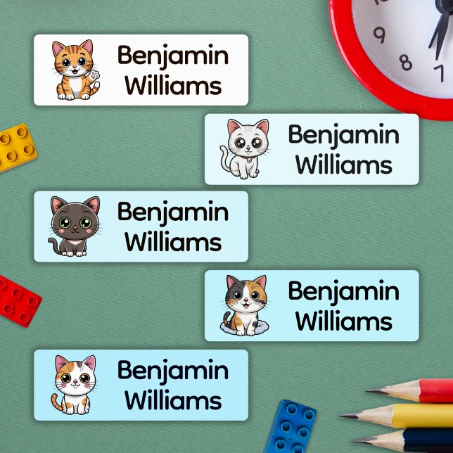 Cute Cats School Daycare Camp Name Labels (Creator Uploaded)