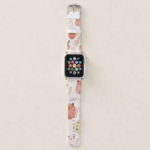 Cute cats seamless pattern apple watch band