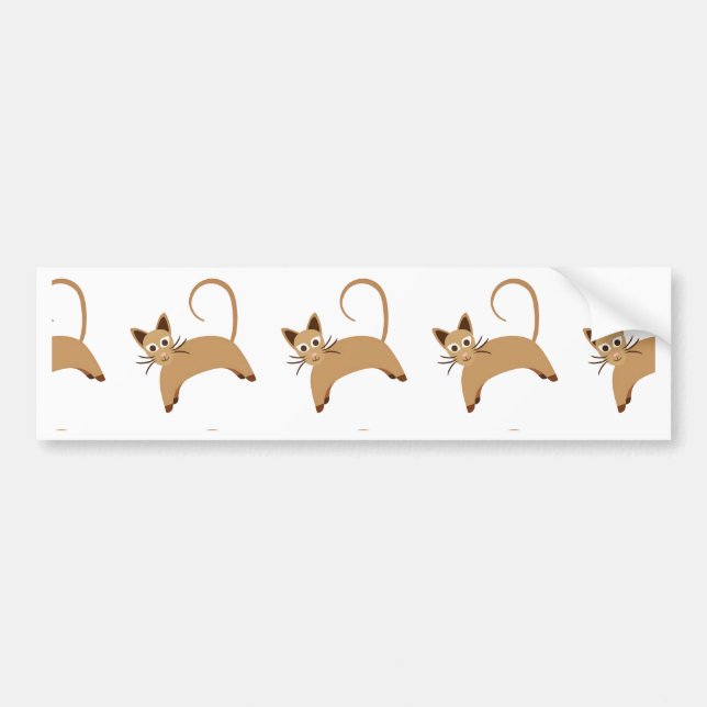 Cute cats seamless wallpaper background pattern bumper sticker (Front)