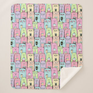 Cute Cats Sherpa Blanket