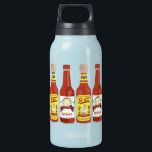 Cute Cats Spicy Hot Sauce illustration Insulated Water Bottle<br><div class="desc">Spice up your life with this funny hot sauces bottle. And be sure to check my shop for more matching designs! Customize it with your own text too.</div>