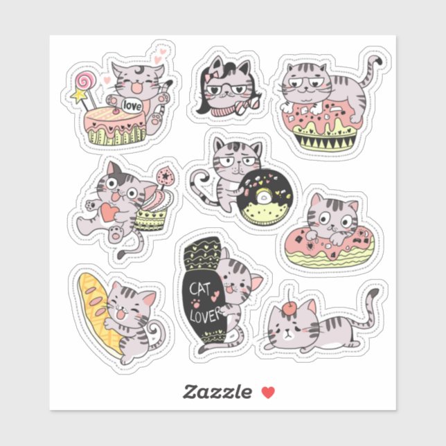 Cute Cats Sticker (Sheet)