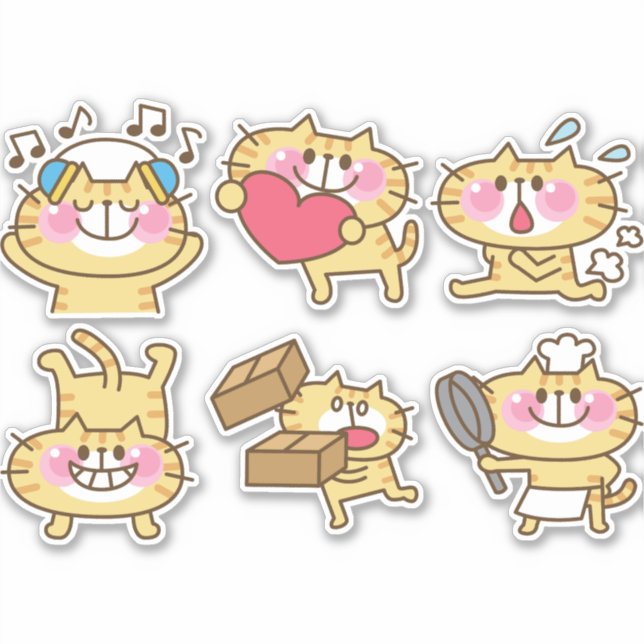 cute cats sticker (Front)