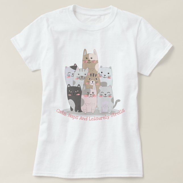Cute  Cats T-Shirt (Design Front)