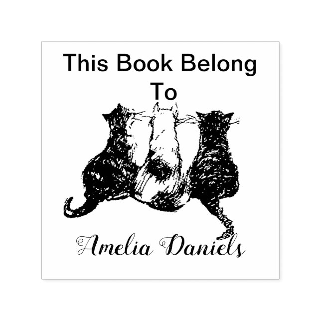 Cute Cats This Book Belongs To Self-inking Stamp (Design)