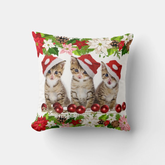 Cute Cats Throw Pillow (Front)
