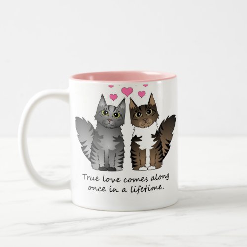 Cute Cats _ True Love Two_Tone Coffee Mug