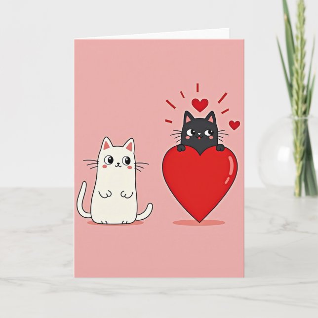 Cute Cats Valentine Card (Front)