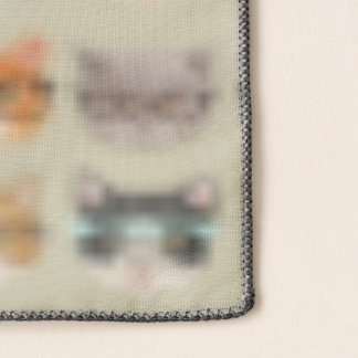 Cute Cats Wearing Glasses Pattern - Beige Scarf