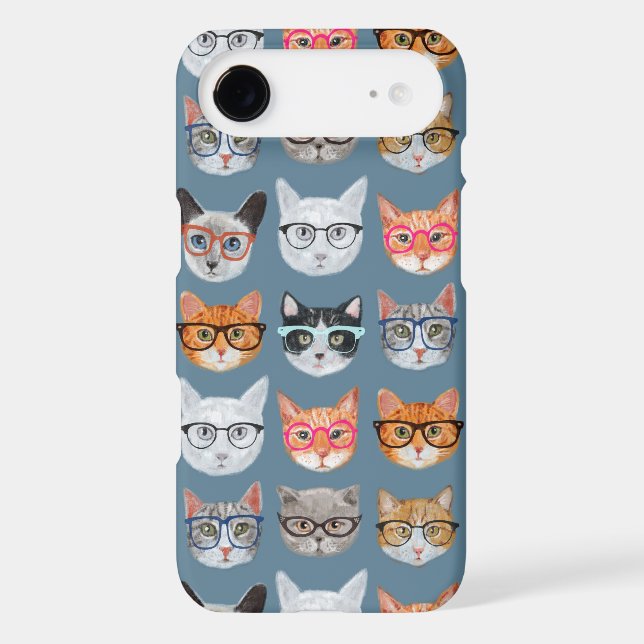 Cute Cats Wearing Glasses Pattern Case-Mate iPhone Case (Back)