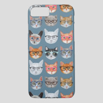 Cute Cats Wearing Glasses Pattern iPhone 8/7 Case