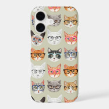 Cute Cats Wearing Glasses Pattern